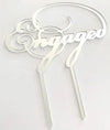 Cake Craft Engaged Silver Mirror Acrylic Cake Topper