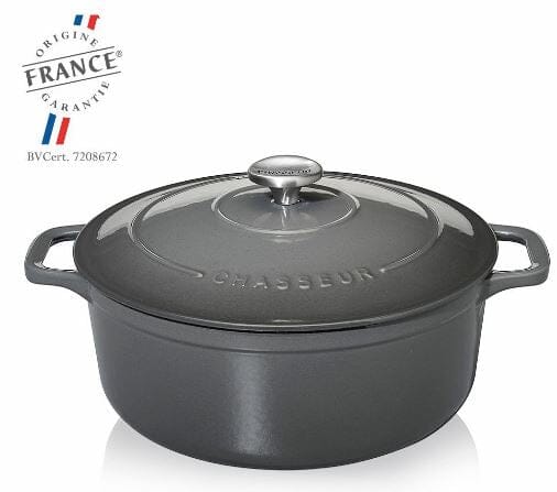 Chasseur 26cm 5.2l Round French Oven Caviar Cast Iron Casseroles The Cooks Kitchen