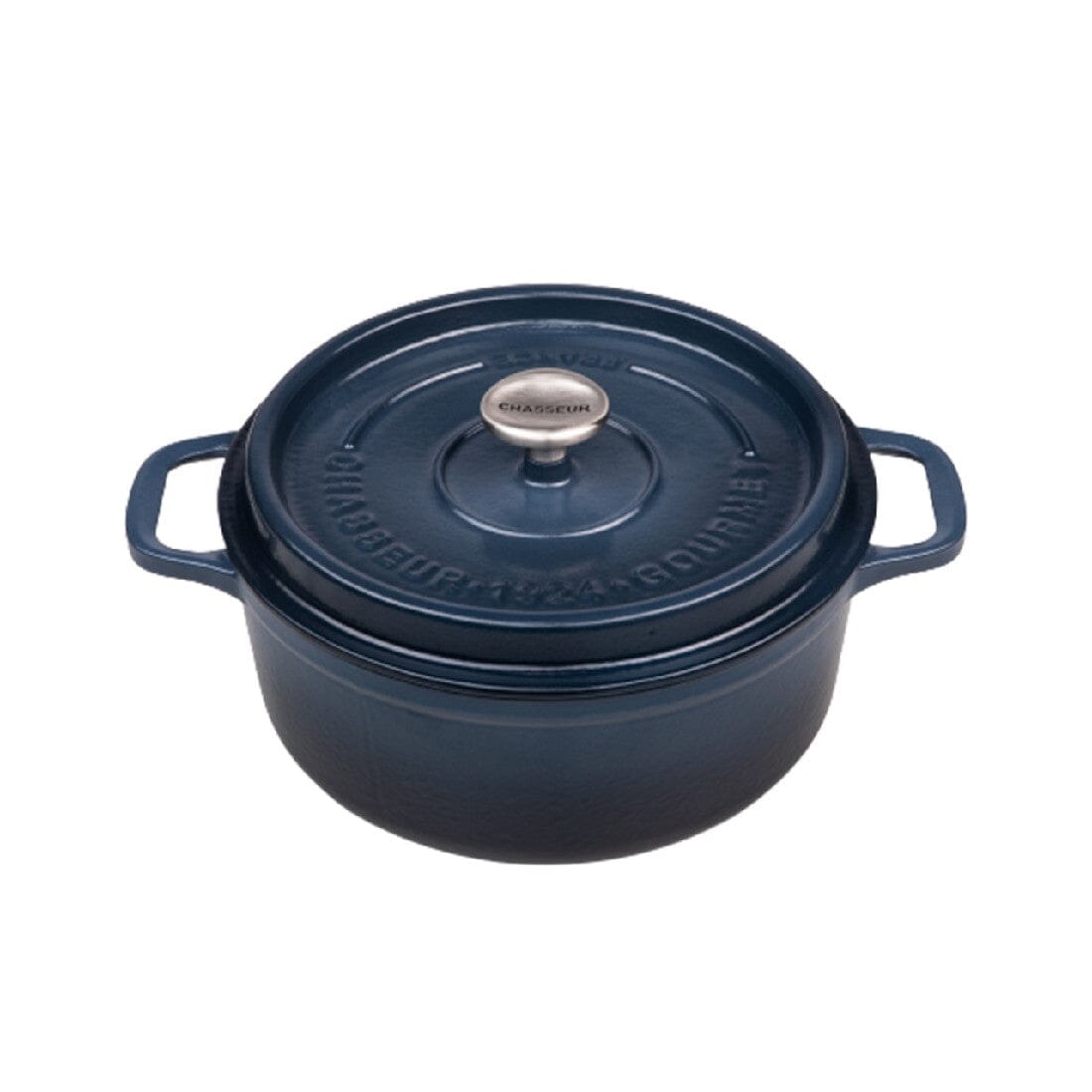 Chasseur Gourmet Round French Oven 24cm/4l Midnight Blue Cast Iron Casseroles The Cooks Kitchen Mandurah