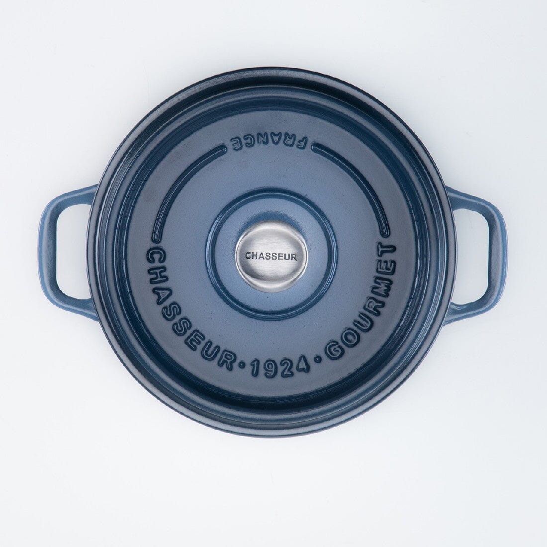 Chasseur Gourmet Round French Oven 24cm/4l Midnight Blue Cast Iron Casseroles The Cooks Kitchen Mandurah