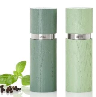 Adhoc Textura Pepper & Salt Mill Set 15cm - Dark Green And Light Green Salt & Pepper Grinders & Mills The Cooks Kitchen