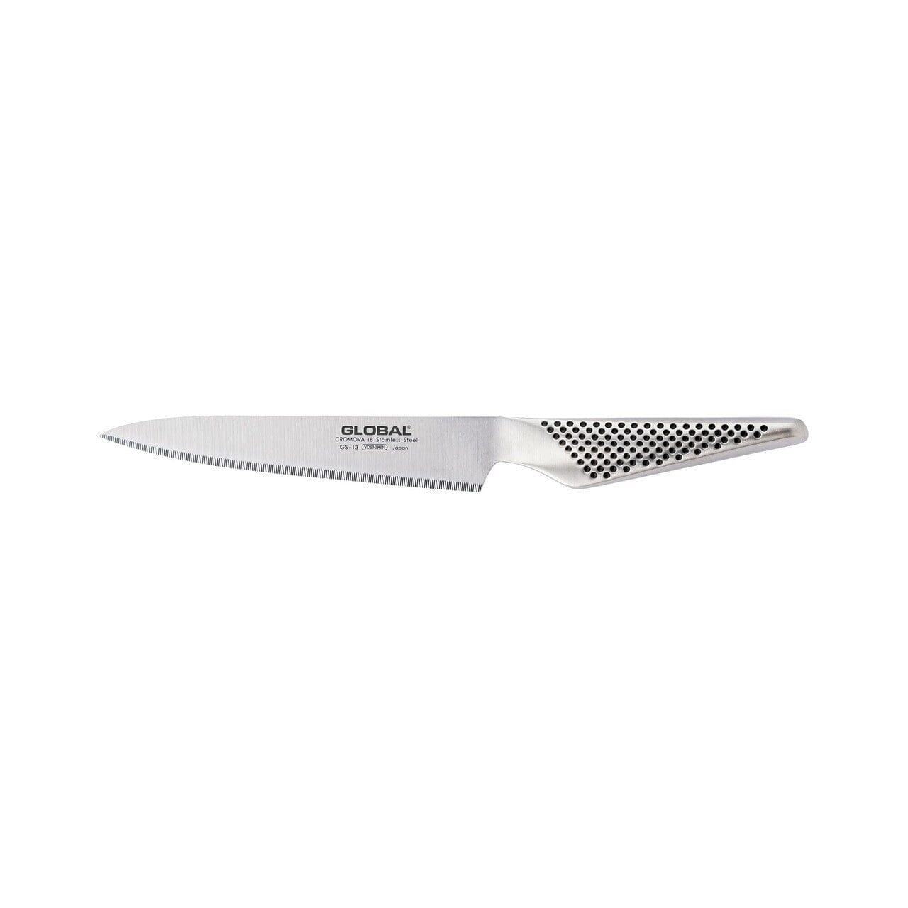 Global Classic 15cm Utility Knife, Fine Serration Gs-13 Utility Knives The Cooks Kitchen Mandurah