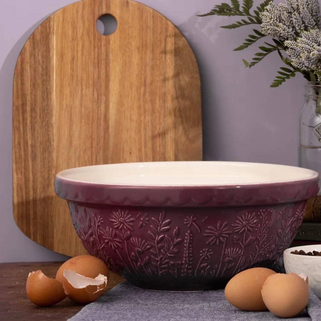 Mason Cash - In The Meadow Daisy Mixing Bowl 26cm/2.7l Purple Mixing Bowls The Cooks Kitchen