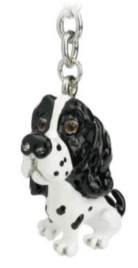 Springer Spaniel Black & White, Key Ring/bag Charm