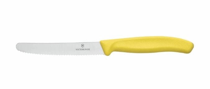 Victorinox Tomato & Sausage Knife 11cm - Yellow Steak Knives The Cooks Kitchen