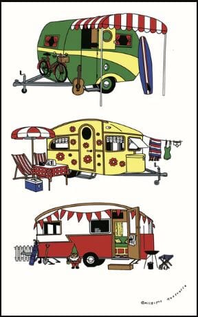 Allgifts Australia Tea Towel - Retro Caravan Tea Towels The Cooks Kitchen