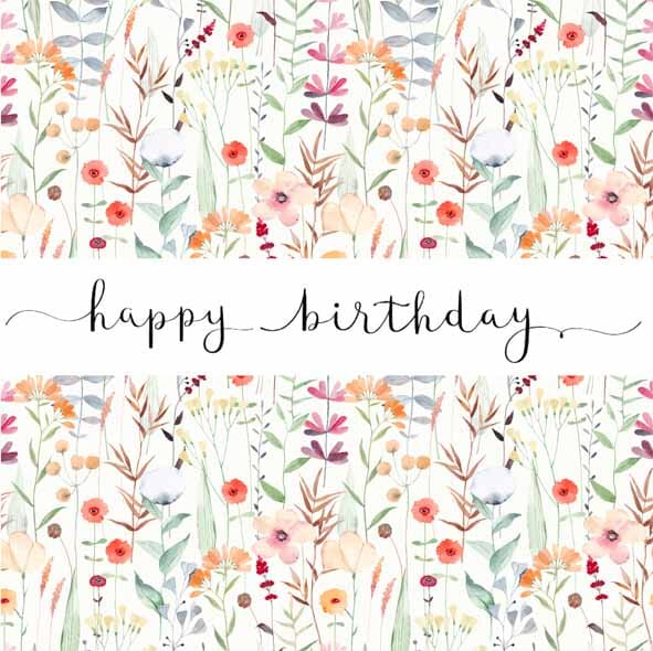 Card - Happy Birthday Meadow Cards & Wrapping The Cooks Kitchen