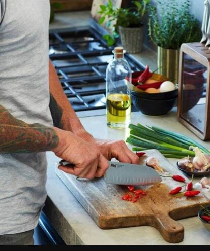 Furi Pro East/west Santoku And Diamond Finger Sharpener 3pc Knife Blocks & Racks The Cooks Kitchen