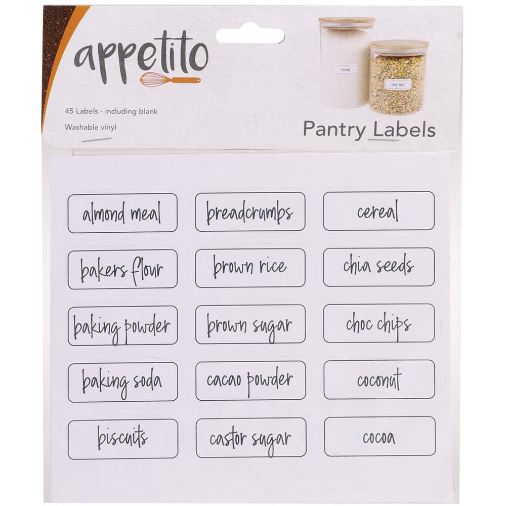 Pantry Labels - Pack Of 45 General Storage The Cooks Kitchen