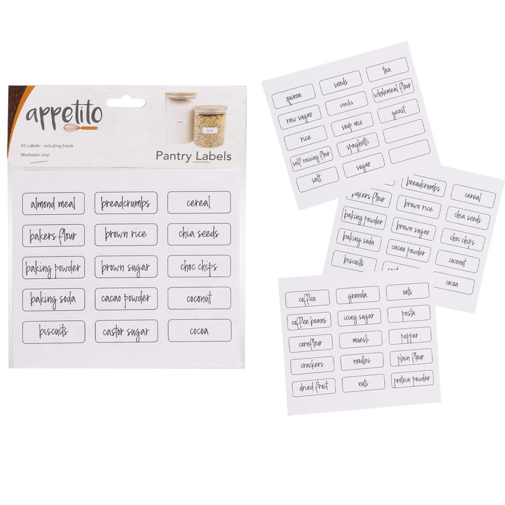 Pantry Labels - Pack Of 45 General Storage The Cooks Kitchen