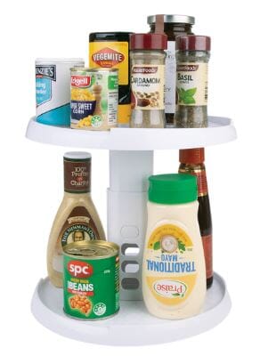 D.line 2 Tier Turntable With Adjustable Height Kitchen Cupboard Storage The Cooks Kitchen