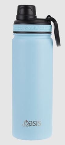 Oasis S/s Double Wall Insulated 'challenger' Bottle W/ Screw Cap 550ml - Island Blue Drink Bottles The Cooks Kitchen