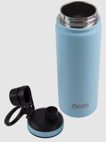 Oasis S/s Double Wall Insulated 'challenger' Bottle W/ Screw Cap 550ml - Island Blue Drink Bottles The Cooks Kitchen
