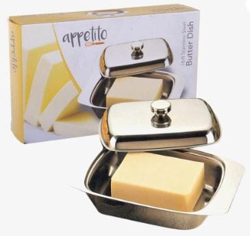 Appetito Stainless Steel Butter Dish With Cover Dinnerware Accessories The Cooks Kitchen