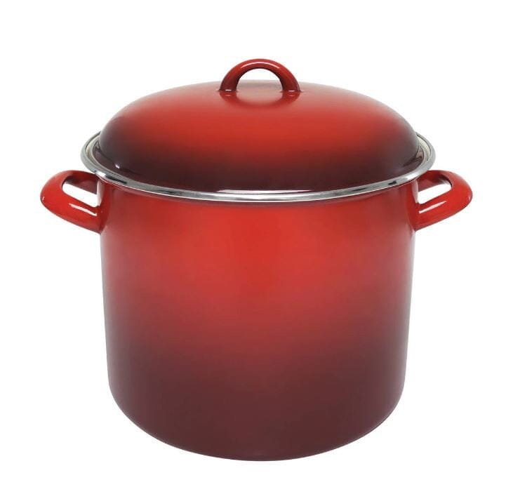 Chasseur 24x20cm/8.2l Enamel Stock Pot - Red Casseroles & Stockpots The Cooks Kitchen Mandurah