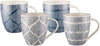 Bundanoon Mega Mug Set Of 4 - Indigo Sketch
