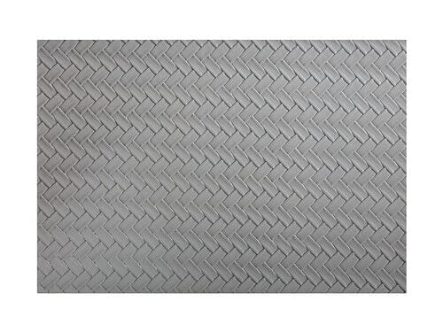 Maxwell & Williams Table Accents Leather Look Placemat 43x30cm Grey Plait Placemats & Coasters The Cooks Kitchen Mandurah