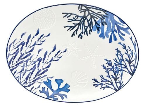 Maxwell & Williams - Blue Coral Oval Platter - 40x30cm Platters & Bowls The Cooks Kitchen
