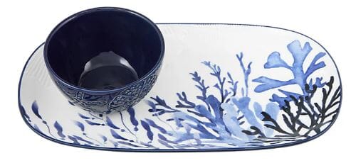 Maxwell & Williams - Blue Coral Rectangle Platter With Dip Bowl Platters & Bowls The Cooks Kitchen