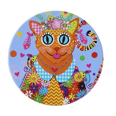Donna Sharam Kaleidoscope Ceramic Round Coaster 10cm - Ginger