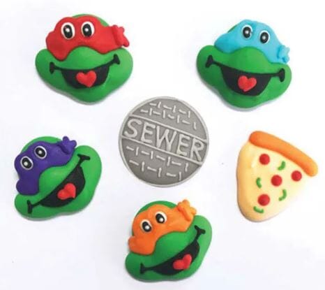 Cake Craft - Ninja Turtles Sugar Decorations 6pc Edible Decorations The Cooks Kitchen