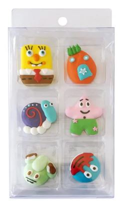 Cake Craft - Sponge Bob Square Pants Sugar Decoration 6pk