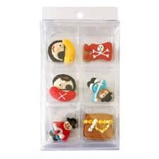 Cake Craft - Pirates Sugar Decorations - 6pk Edible Decorations The Cooks Kitchen