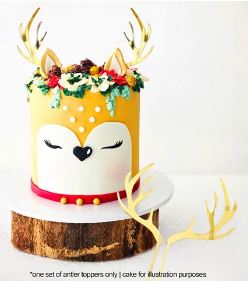 Cake Craft - Gold Acrylic Reindeer Antlers 2pc