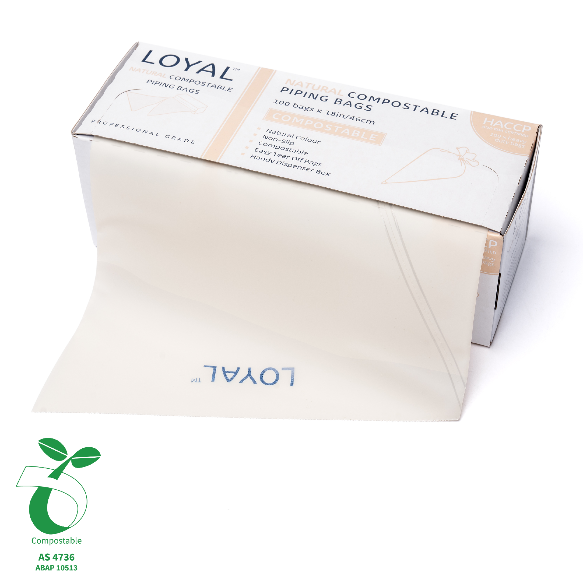Loyal Compostable Piping Bags Natural 18" (100pc)