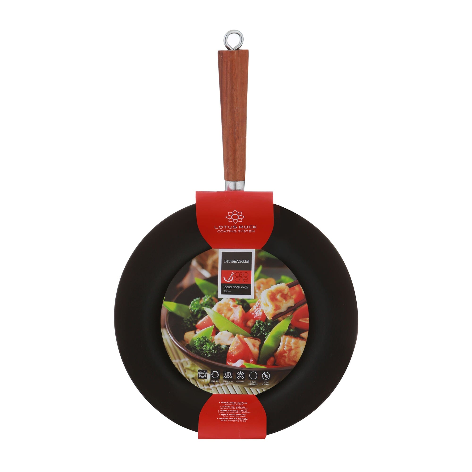 Davis & Waddell Lotus Rock Non-stick Stirfry Wok 30cm Woks & Stirfrys The Cooks Kitchen