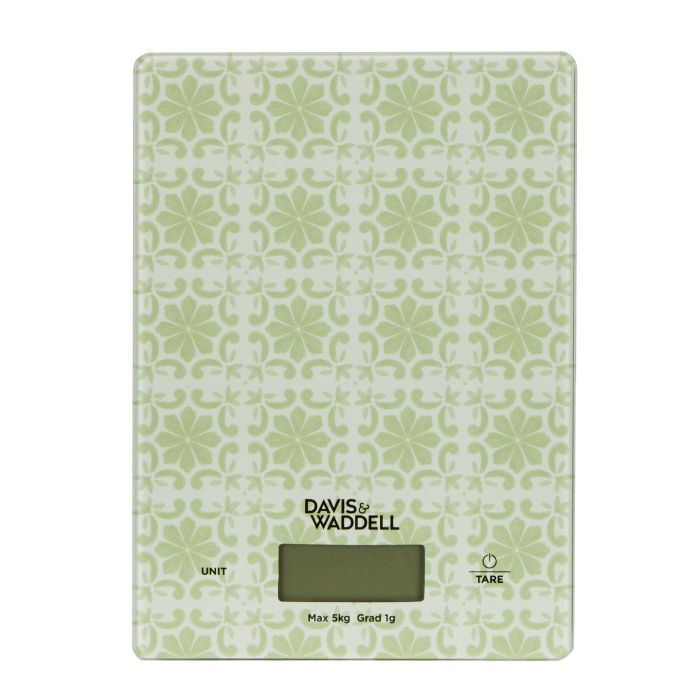 Davis & Waddell 5kg Digital Kitchen Scale Printed Green 20x15x2cm