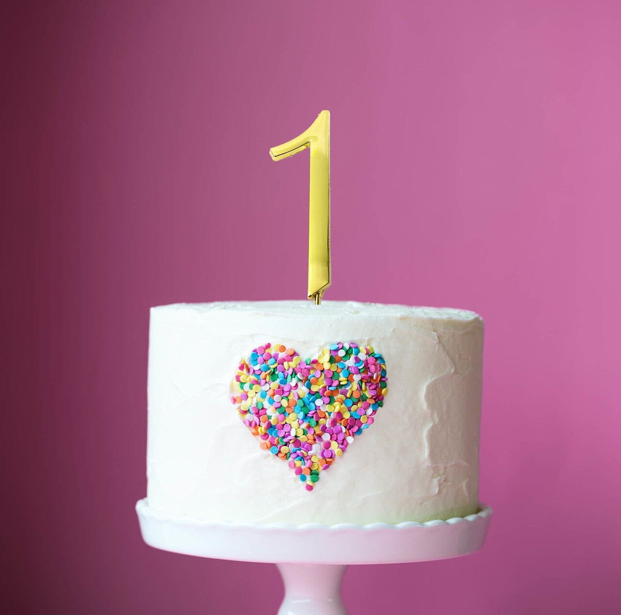 Cake & Candle Gold Cake Topper (7cm) #1 Number Toppers The Cooks Kitchen Mandurah