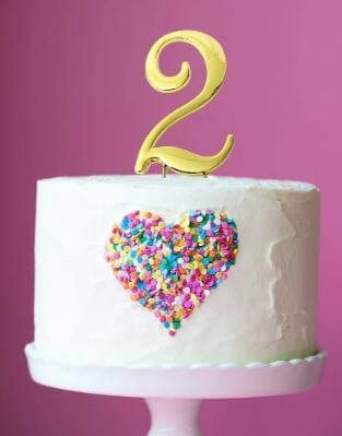 Sugar Crafty - Gold Cake Topper Number 2 Number Toppers The Cooks Kitchen