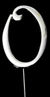 Cake & Candle Silver Cake Topper (7cm) - Number 0