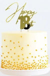 Cake & Candle Topper - Happy 18th Gold