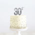 Cake & Candle Silver Metal Cake Topper - 30th
