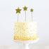 Cake & Candle - Gold Metal Cake Topper - Stars