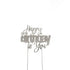 Silver Metal Cake Topper - Happy Birthday To You Number Toppers The Cooks Kitchen Mandurah