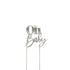 Cake & Candle - Silver Metal Cake Topper - Oh Baby Acrylic Cake Toppers The Cooks Kitchen Mandurah