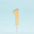 Cake & Candle Bold Cake Topper 7cm - Gold Number 1