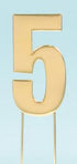 Cake & Candle Bold Cake Topper 7cm - Gold Number 5