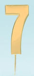 Cake & Candle Bold Cake Topper 7cm - Gold Number 7