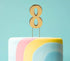 Cake & Candle Bold Cake Topper 7cm - Gold Number 8
