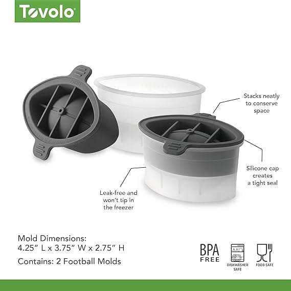 Football Ice Mould S/2 Ice Trays - Tongs & Crushers The Cooks Kitchen 