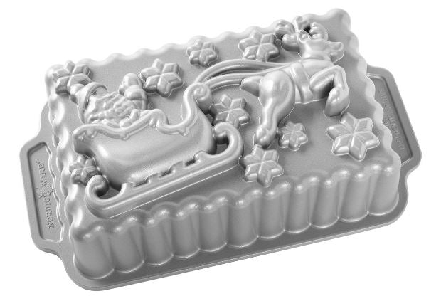 Nordic Ware Sparkling Silver Santa Sleigh