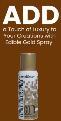 Chefmaster Edible Metallic Gold Spray Paint 1.5oz/42gm Aerosol Spray Colours The Cooks Kitchen Mandurah 