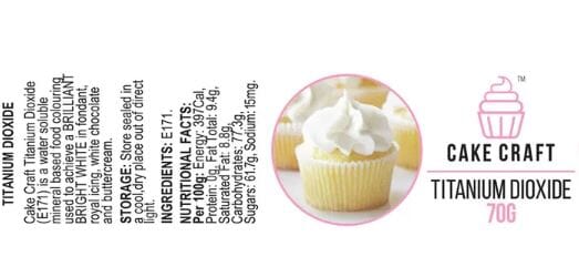 Cake Craft Titanium Dioxide 70g Dusts and Powders The Cooks Kitchen 