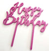 Cake Craft Acrylic Pink Happy Birthday