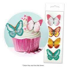 Cake Craft Mixed Butterfly Wafer Toppers 16pk