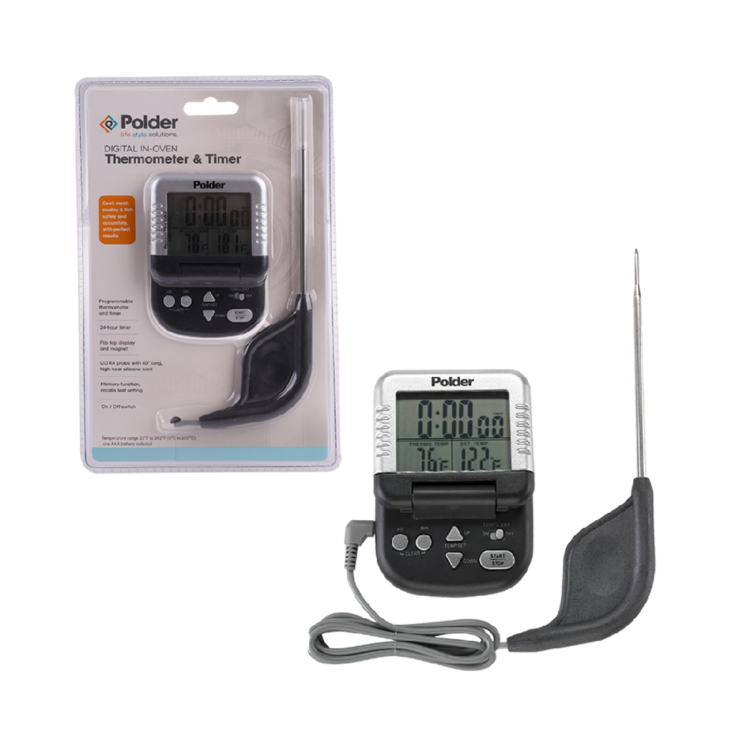 Polder Digital In-oven Thermometer & Timer